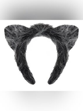Fuzzy Black Wolf Ear Headband